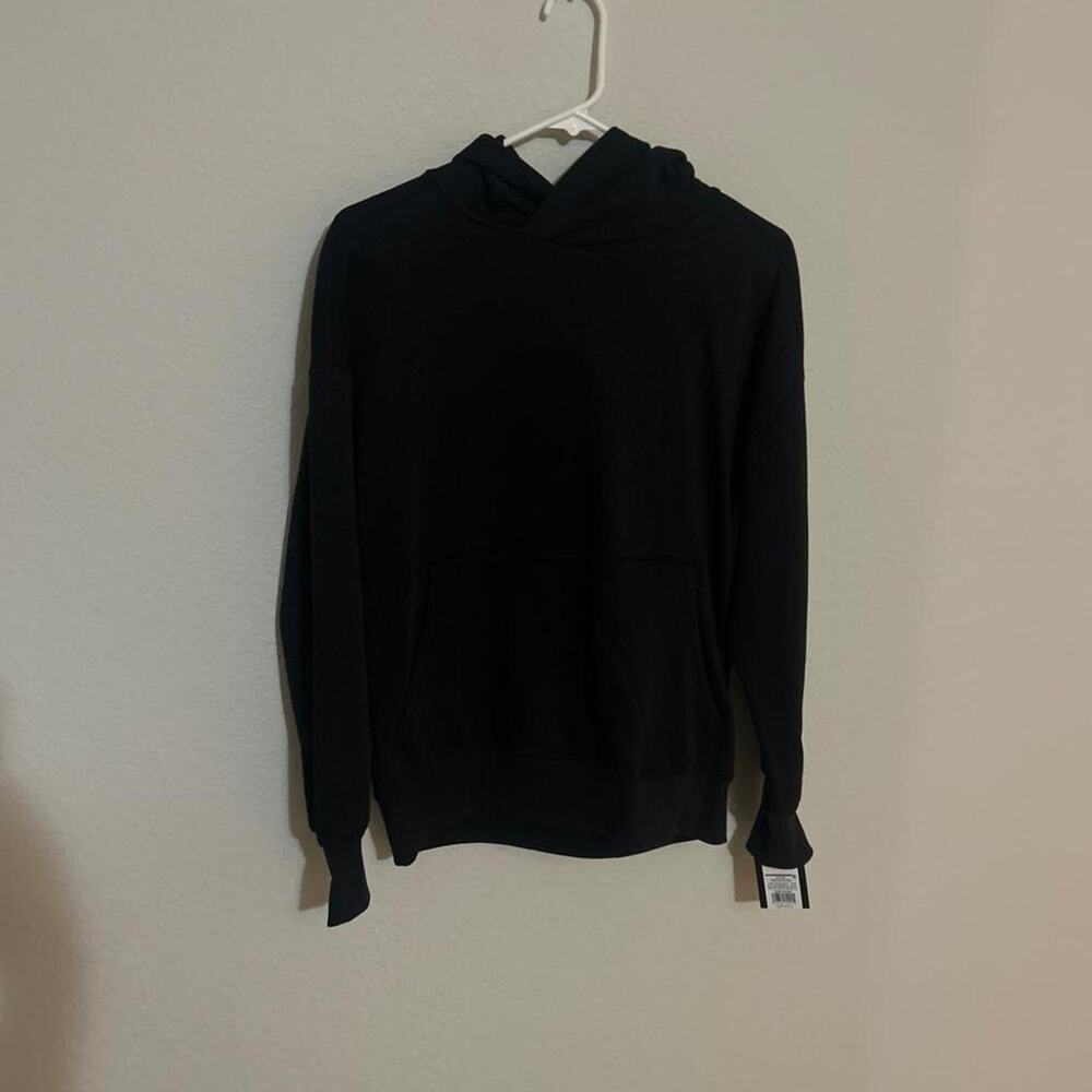 Solid black hoodie athletic sporty